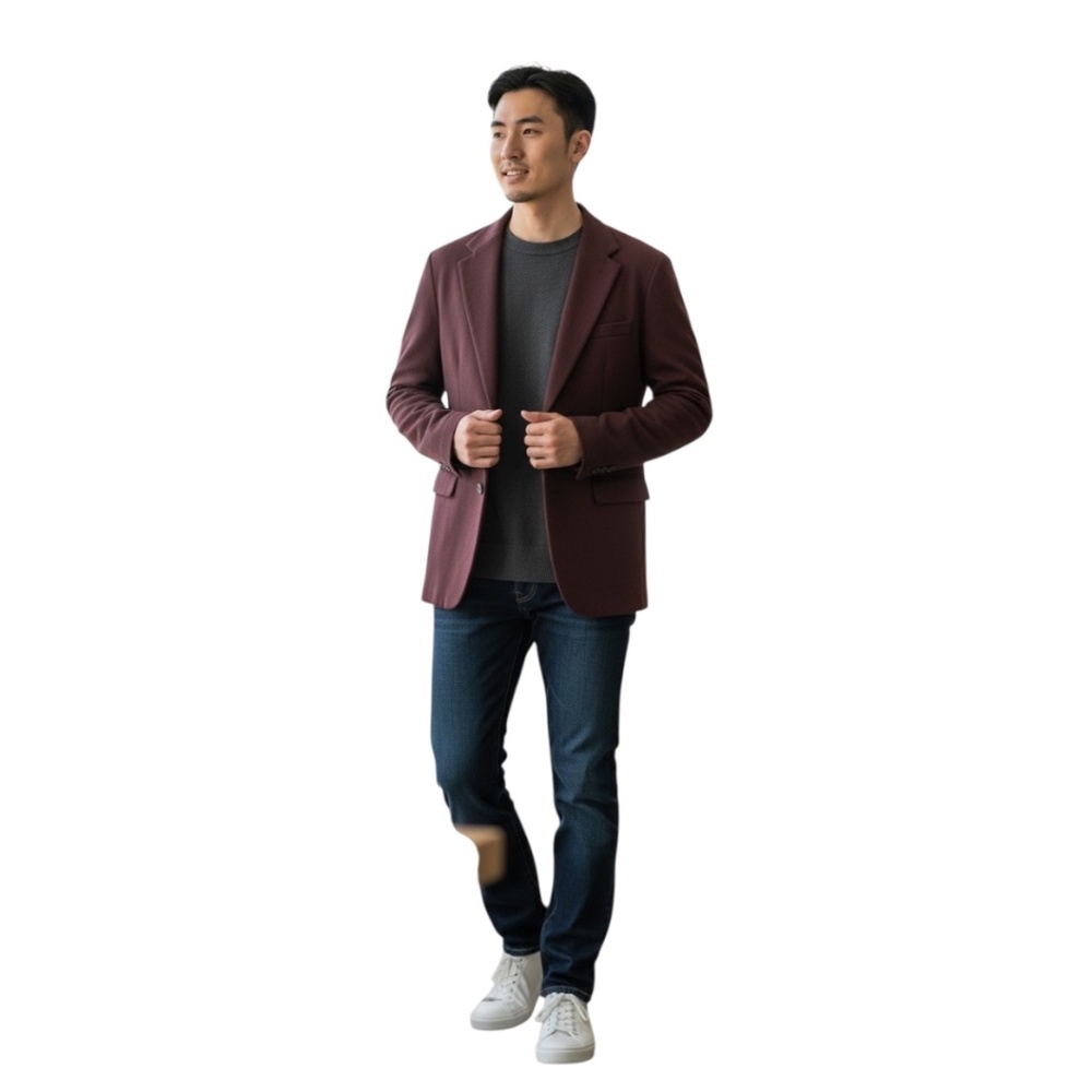 Vintage Men's PBM Pincus Brothers Maxwell 100% Cashmere Burgundy Jacket Blazer‎